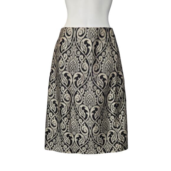 Talbots Dresses & Skirts - Talbots Collection Womens Size 4 Black Gold Brocade Skirt Baroque Quiet Luxury